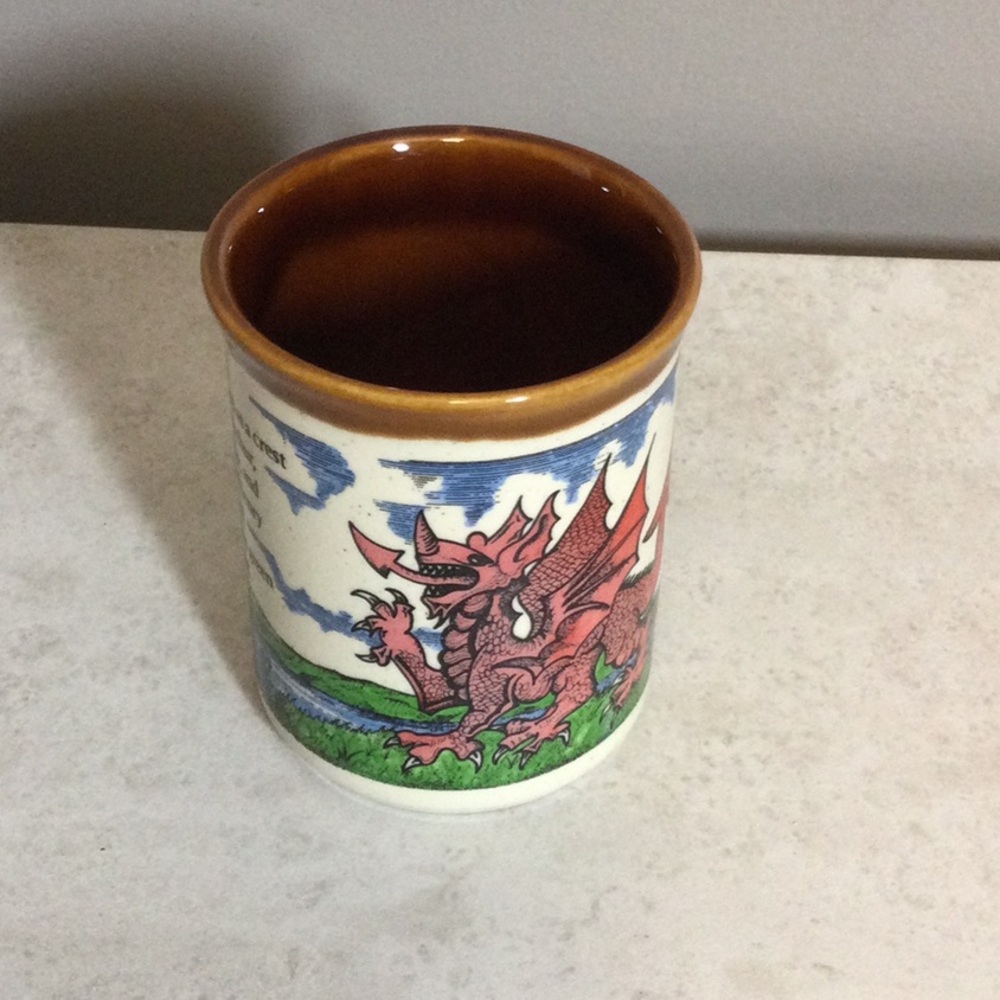 Wales Decorative Red Dragon Ceramic Mug